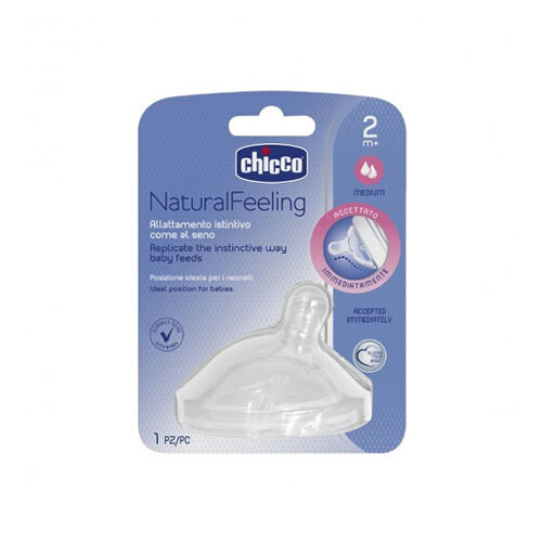 Chicco Natural Feeling Teat 2m+ - Medium Flow