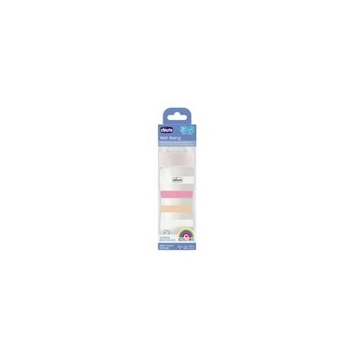 Chicco Baby Well Being Feeding Bottle For Girls - White - 250ML - Medium Flow - Silicone