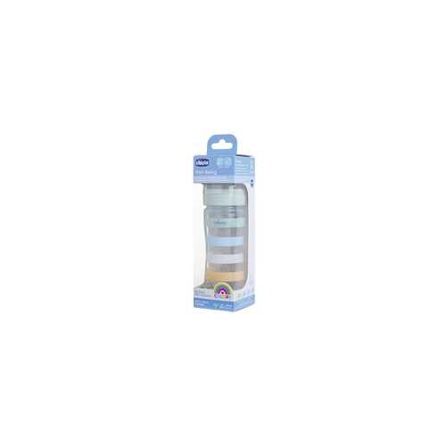 Chicco Baby Well Being Feeding Bottle For Boys - Green - 250ML - Medium Flow - Silicone