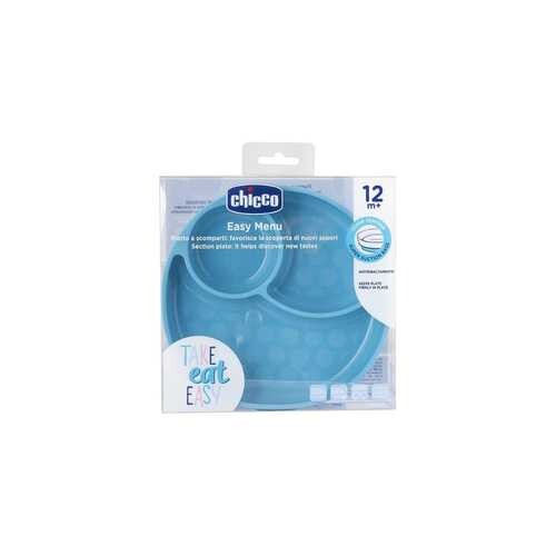 شيكو طبق سيليكون مع قاعدة شفط - blue - Easy Menu