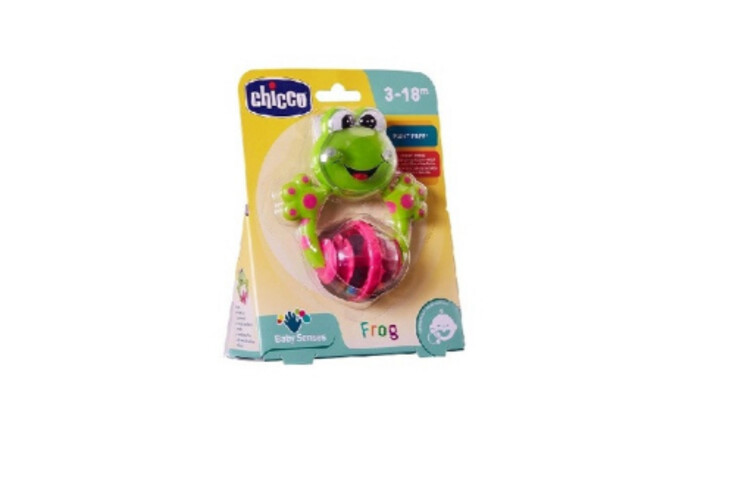 Chicco Fun Teething Rattles Frog Nursery Toy 3+ m