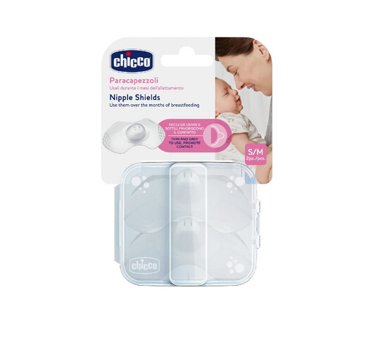 Chicco New Nipple Shields Silicone 2PCS - S-M