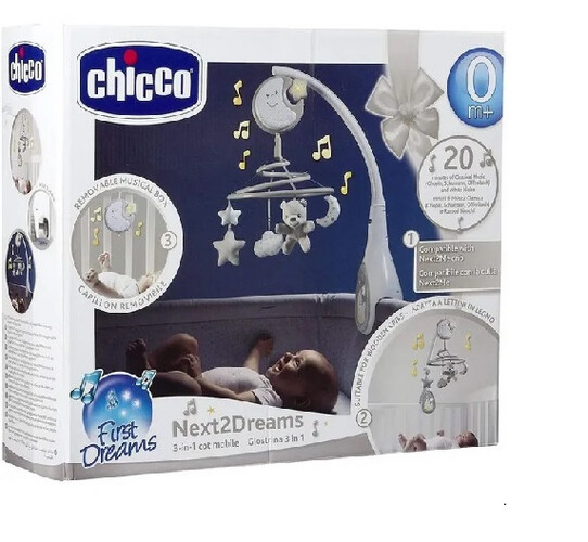Chicco Next2Dreams Cot Mobile - Gray