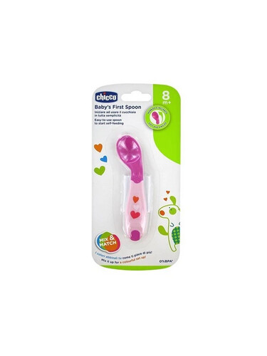 شيكو ملعقة الطفل الأولى باللون الزهري +8