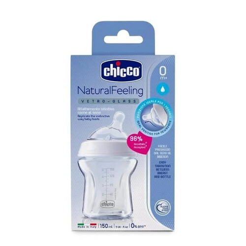 Chicco Natural Feeling Glass Bottle 0M+ - 150ML