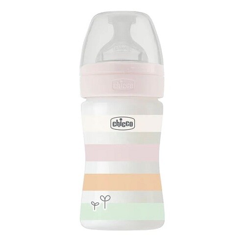 Chicco Well Being Feeding Bottle For Girls White Slow Flow Silicone - 150ML