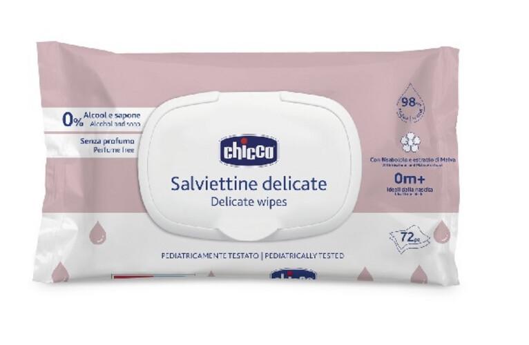 Chicco Delicate Wipes - 72PCS + Flipcover