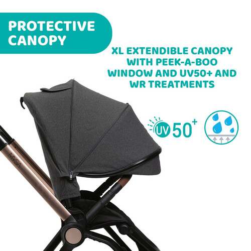 شيكو عربة أطفال - Mysa - لون أسود