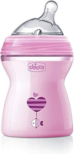 Chicco Natural Feeling Bottle 2M+ - 250ML - Pink