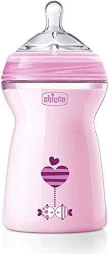 Chicco Natural Feeling Bottle 6M+ - 330ML - Pink