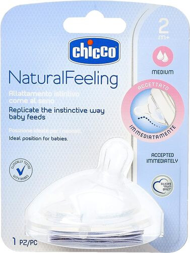 Chicco Natural Feeling Teat 2m+ - Medium Flow