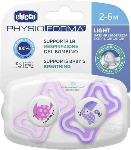 شيكو لهاية أطفال عمر 2-6 أشهر - لون وردي - 2 قطعة - PH.L