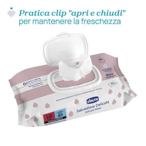 شيكو مناديل مبللة ديليكت - 72 قطعة + غطاء