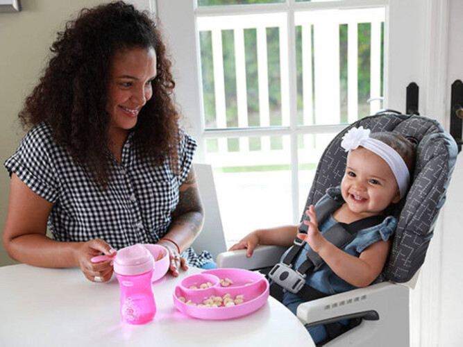 شيكو طبق سيليكون مع قاعدة شفط - Pink - Easy Menu