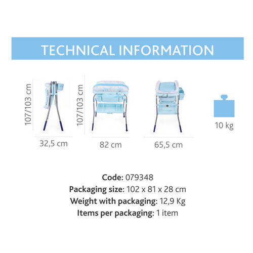 (شيكو حوض استحمام و طاولة غير- أزرق(عيب مصنعي ، رجاء انظر للصور