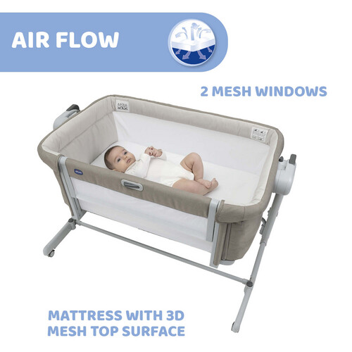 شيكو سرير أطفال هزاز - Next2ME Magic EVO - Desert Taupe