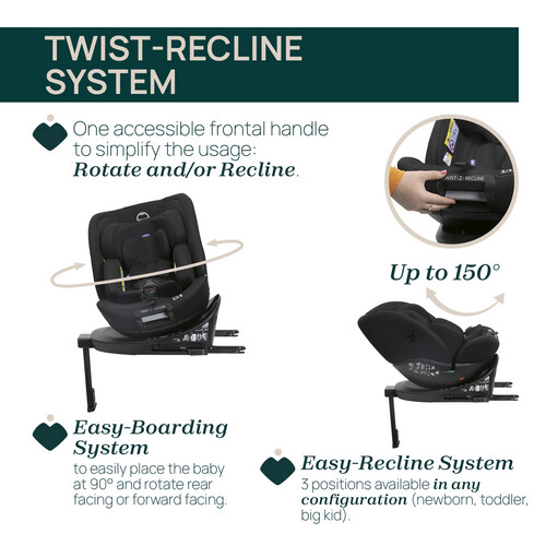 Chicco Everone I-Size Base Car Seat - Black 0-12y