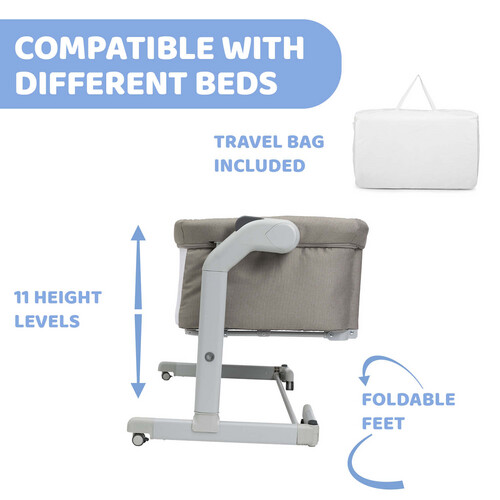 شيكو سرير أطفال هزاز - Next2ME Magic EVO - Desert Taupe