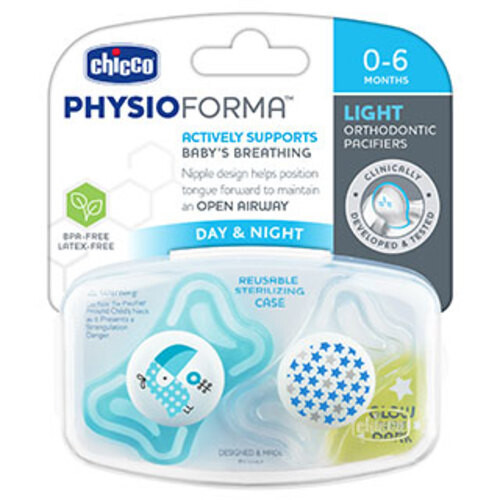 شيكو لهاية أطفال عمر 2-6 أشهر - لون ازرق - 2 قطعة - PH.L