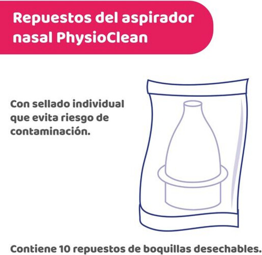 قطع غيار شفاطة الأنف الناعمة فيزيوكلين من شيكو، 10 قطع