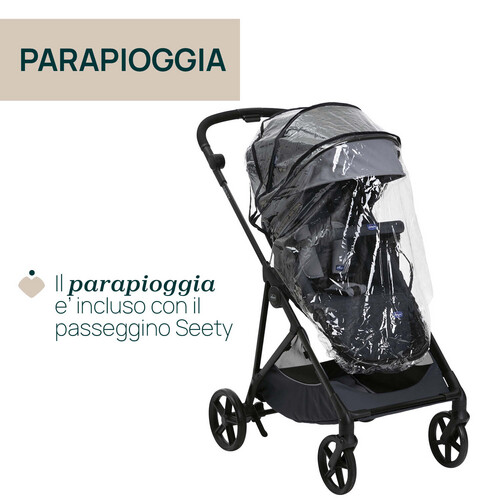 شيكو عربة أطفال - Seety - لون رمادي غامق