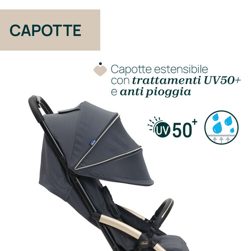 شيكو عربة أطفال - Goody XPlus - لون رمادي غامق