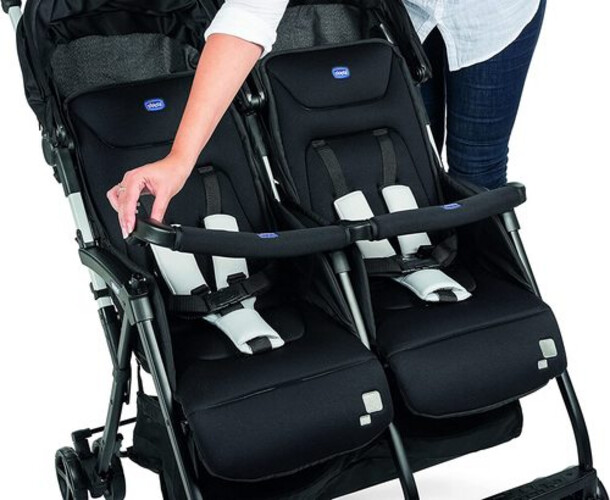 شيكو عربة أطفال توأم  Ohlala - لون أسود