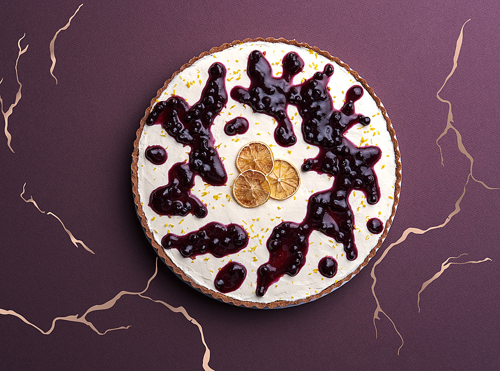 Cream Cheese Tart with Blueberry Sauce