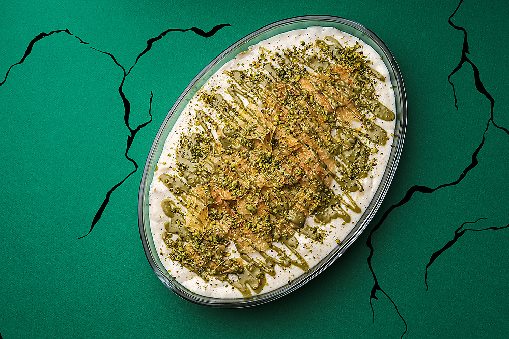 Mahalbiya pistachio mastic pudding