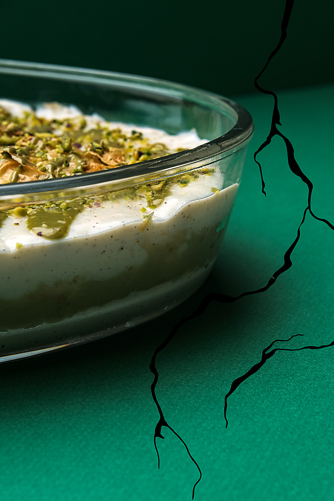 Mahalbiya pistachio mastic pudding