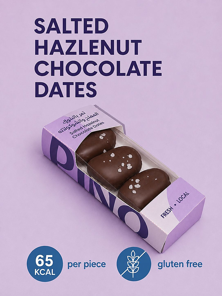 PINO SALTED HAZLENUT DATES IN MILK CHOCOLATE 55G