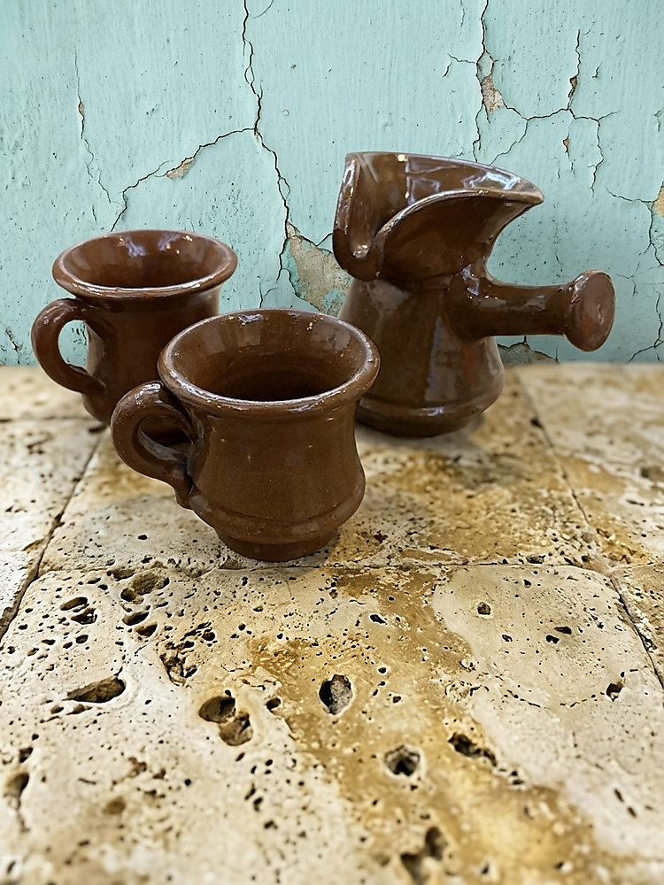 pottery coffee set