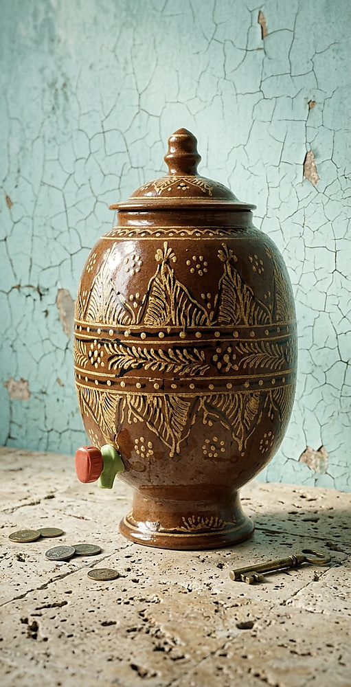 زير ماي فخار مطلي