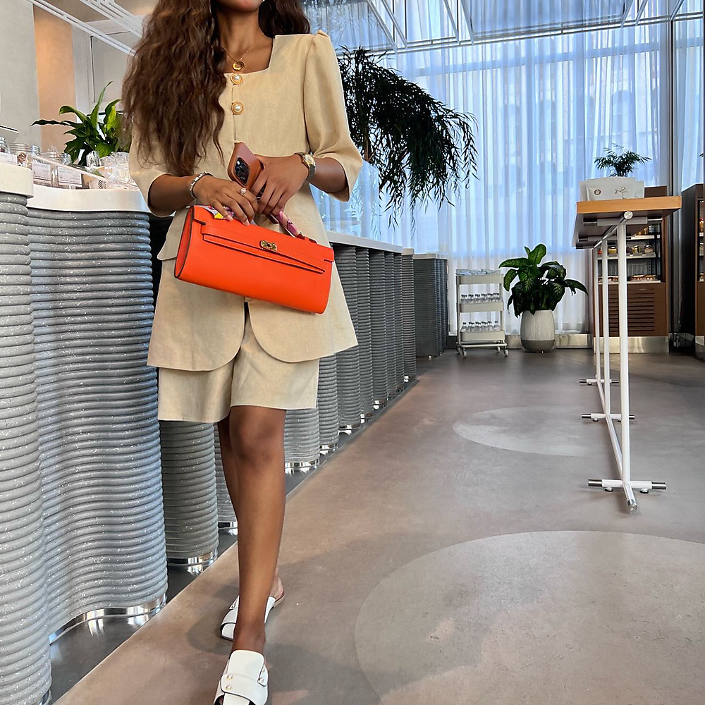 two pieces: top & short beige color