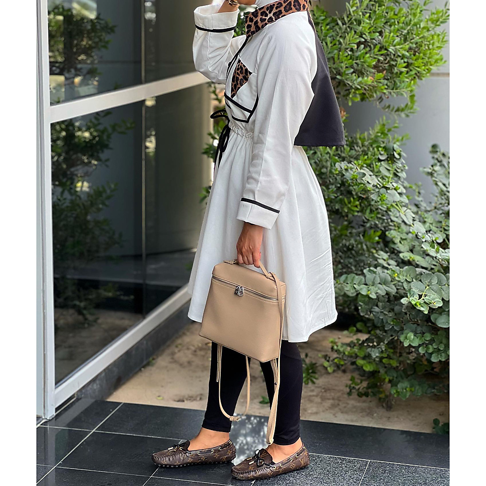 off white trench- leopard print