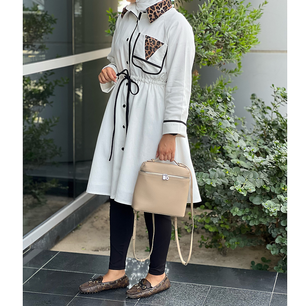 off white trench- leopard print