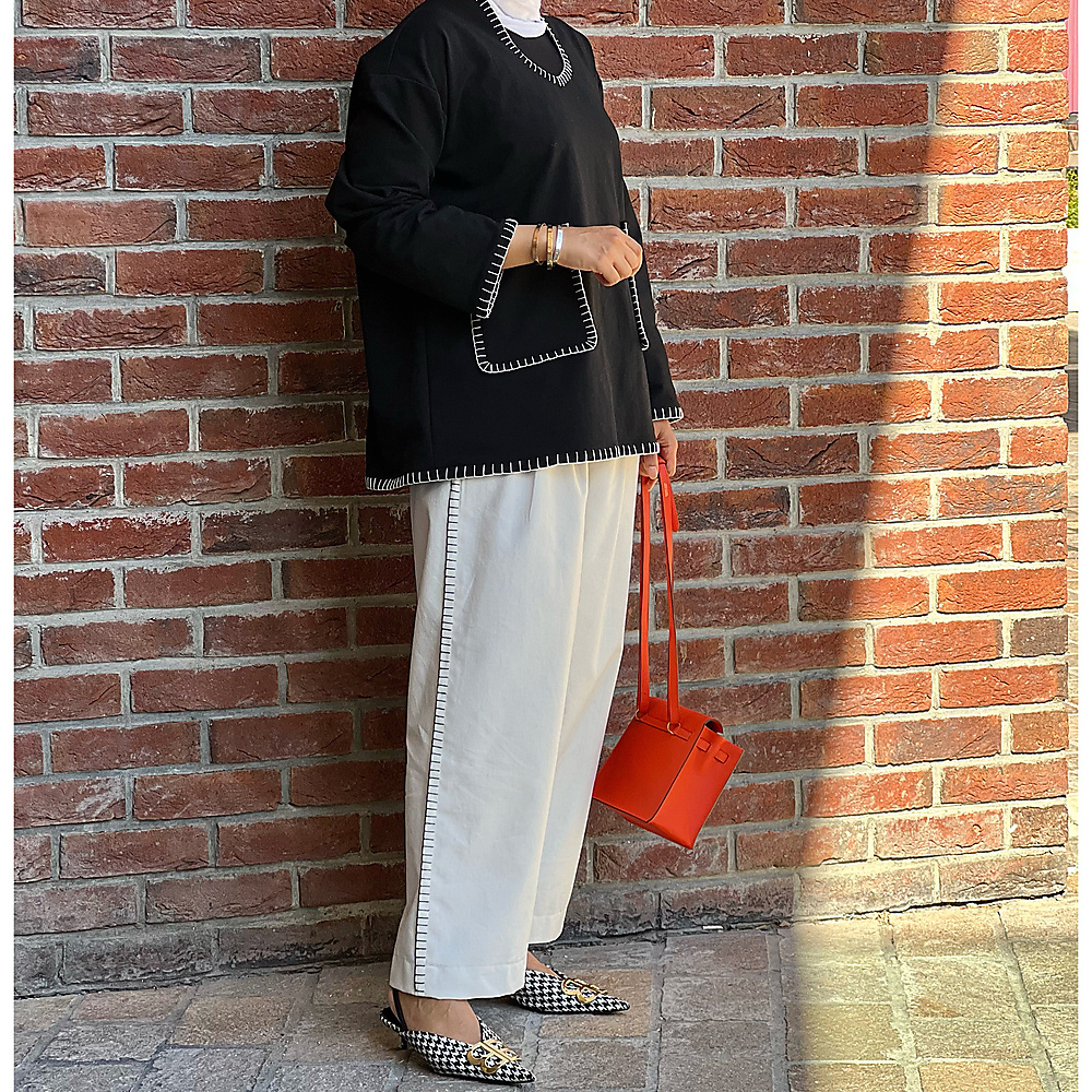 طقم ابيض واسود