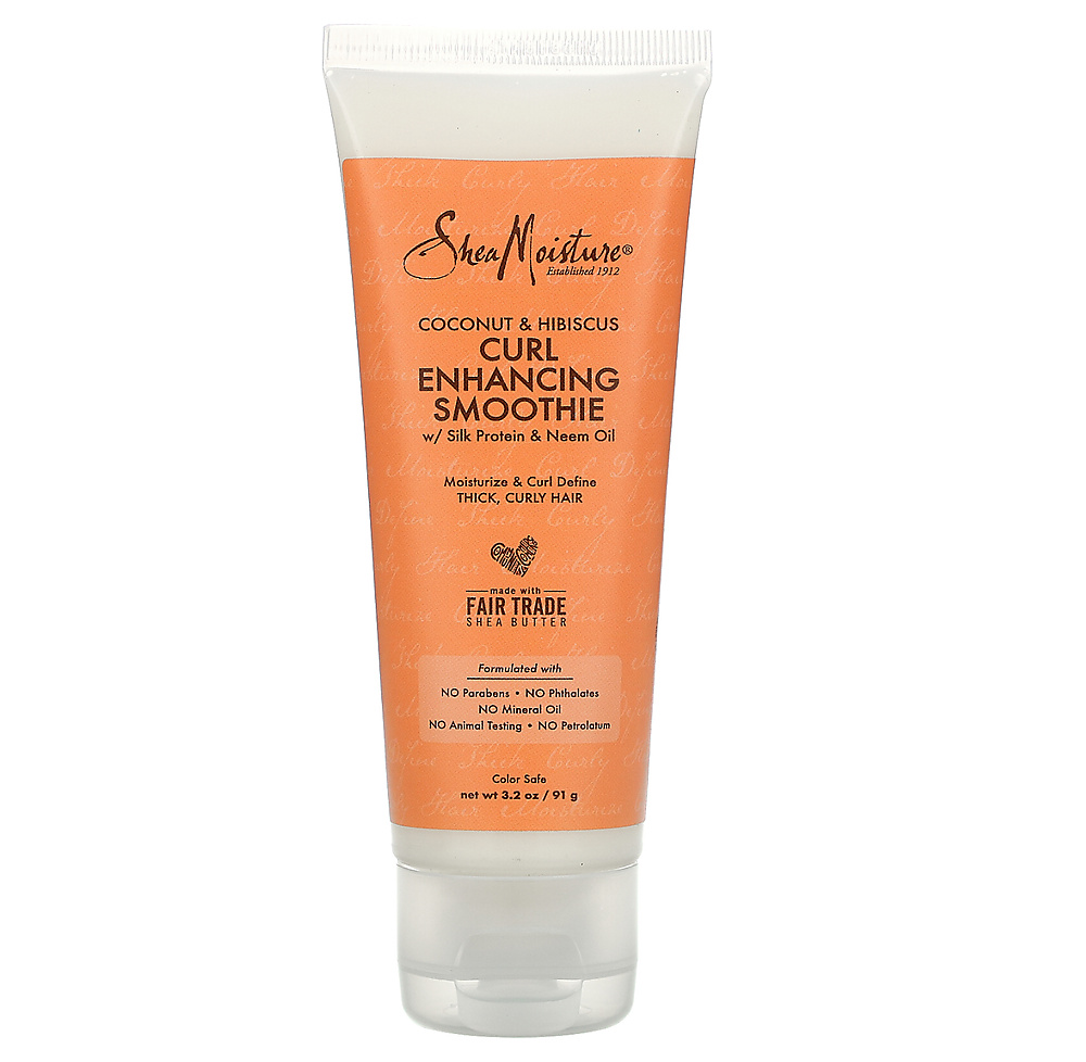 A frizz-enhancing moisturizer with silk protein, neem oil, coconut and hibiscus