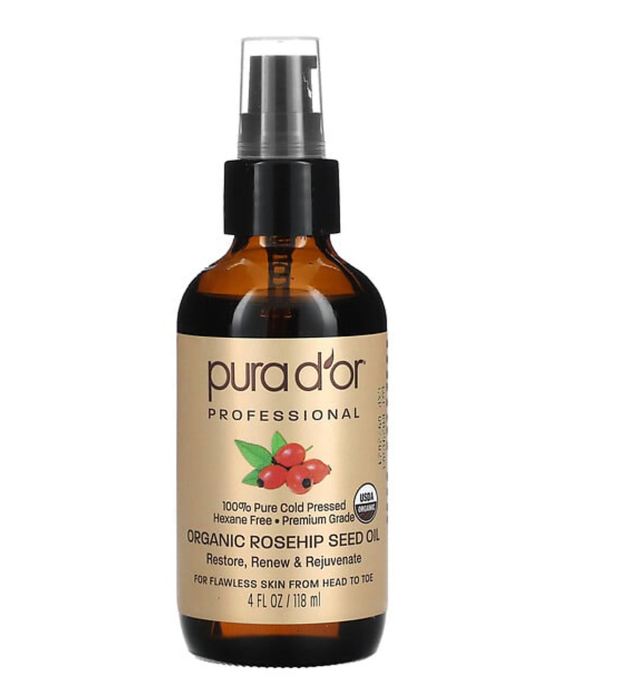 Professional Organic Rosehip Seed Oil 4 oz, 118 ml