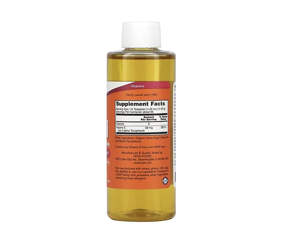 Natural vitamin E oil is liquid