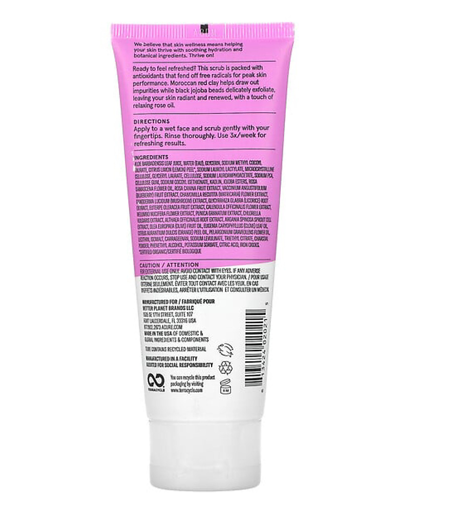 Facial scrub to radically restore glasses to the skin