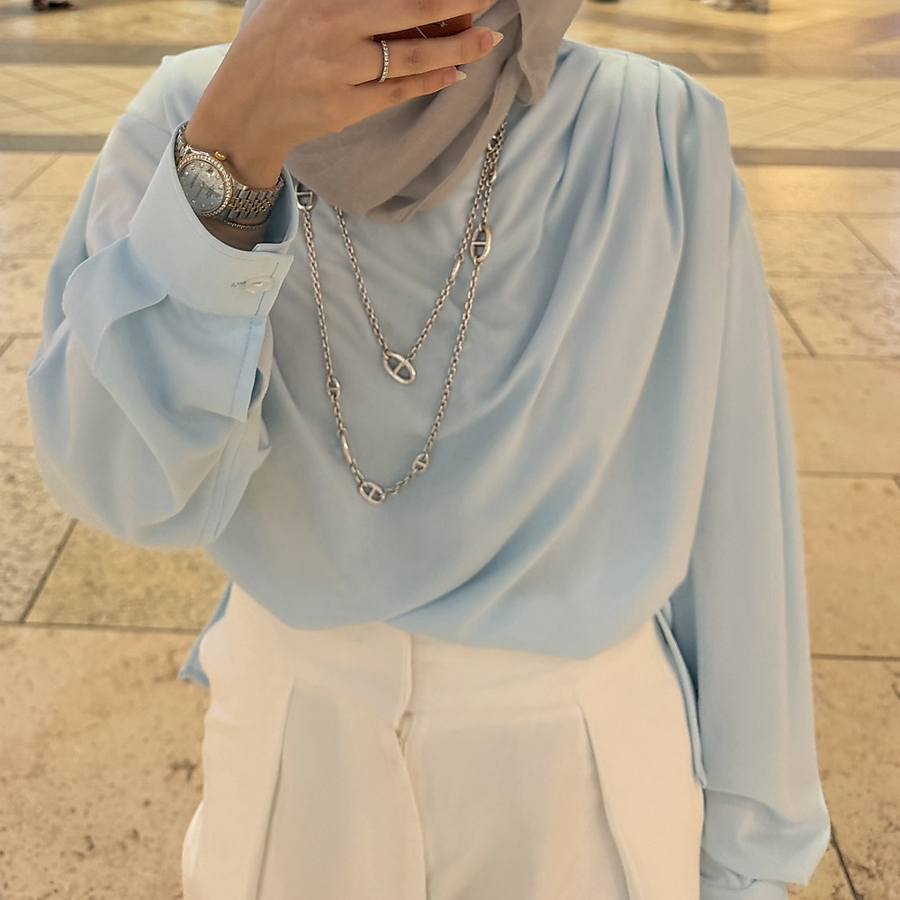 draped shoulder shirt