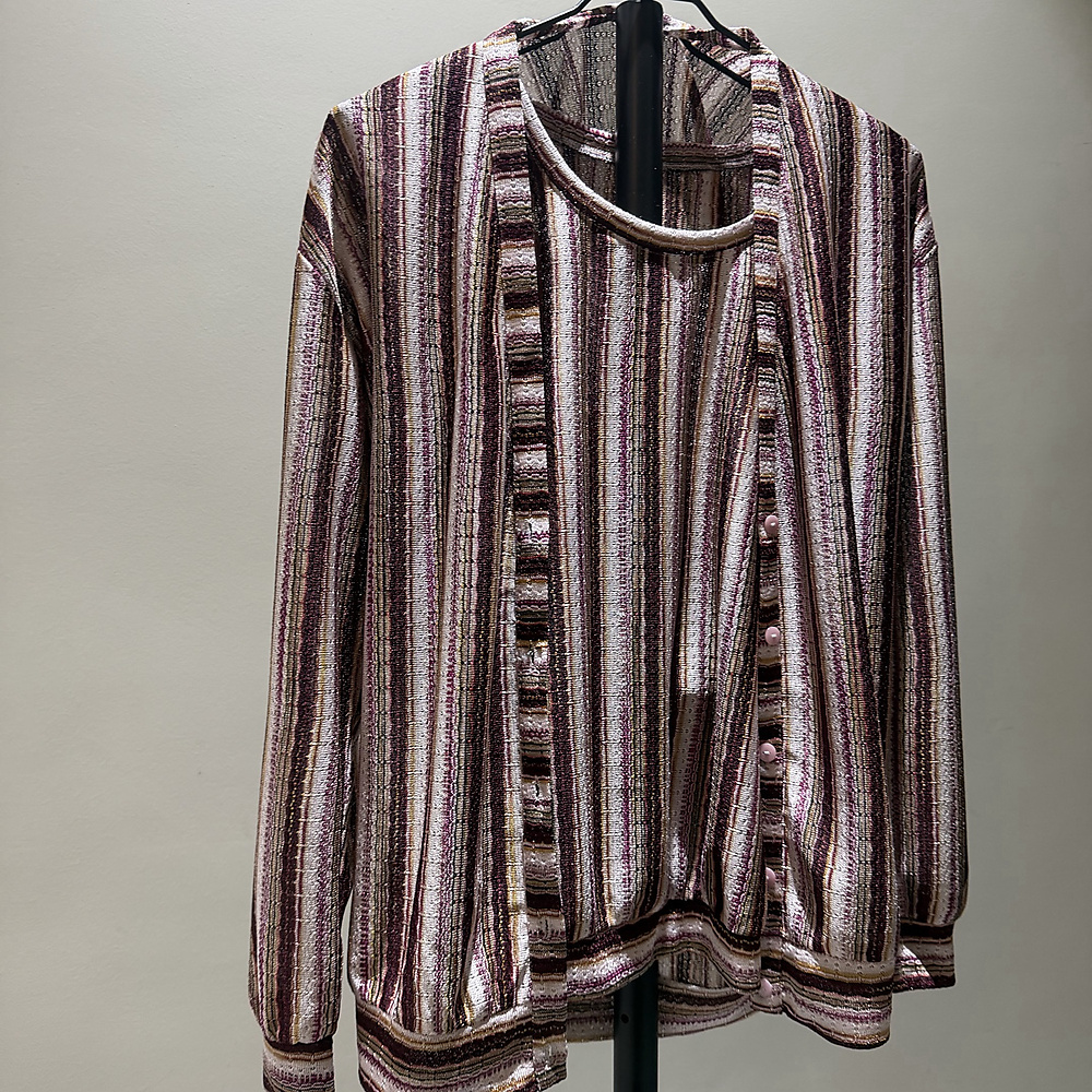 pink striped twins