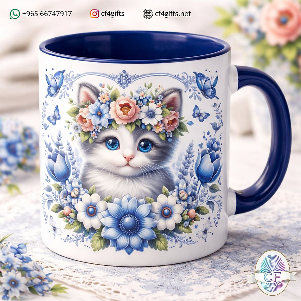 كوب قطة الأزهار