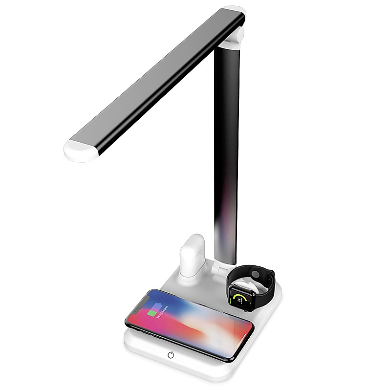 4 في 1 شاحن لاسلكي ومصباح طاولة LED قابل للطي