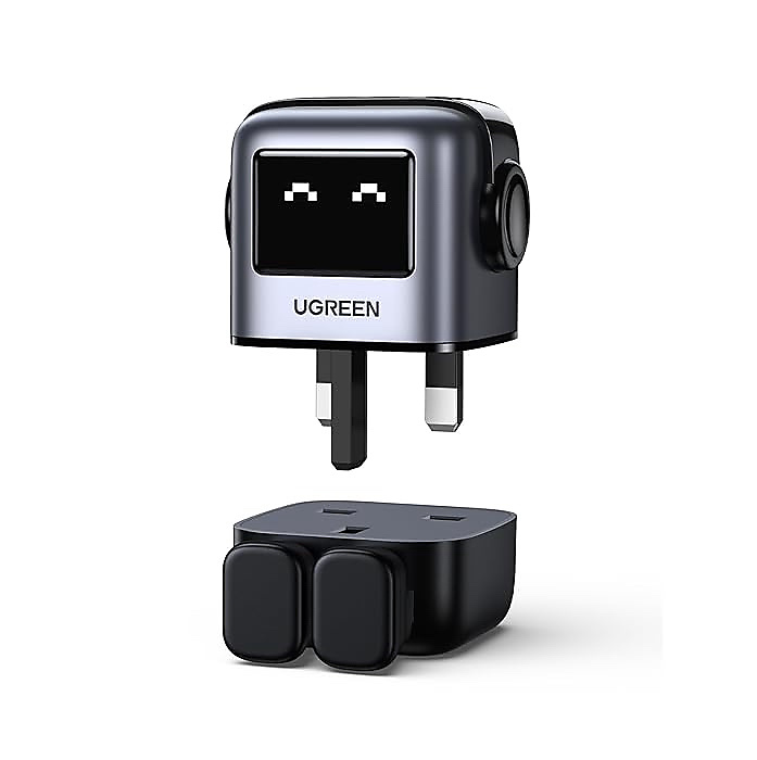 شاحن Ugreen Nexode RG 65W 3-Port GaN Fast Charger UK Grey