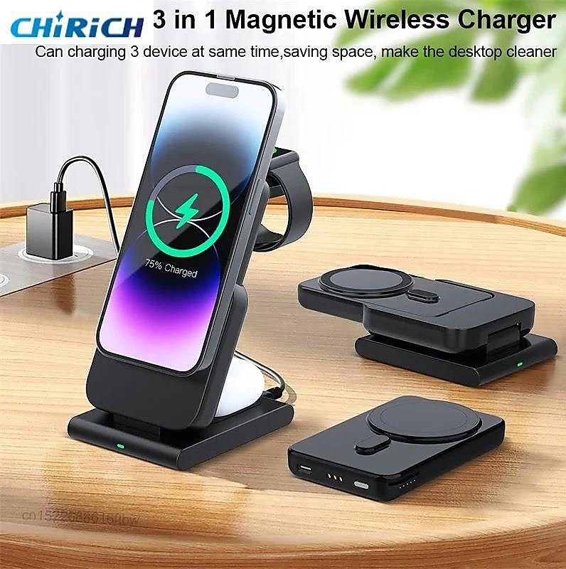 باور بنك وقاعدة 3in1 Magnetic