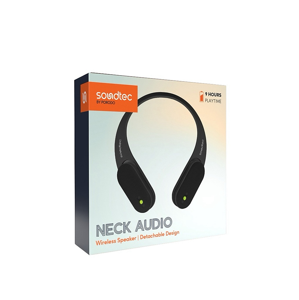 سماعة Porodo Soundtec Neck Audio اللاسلكي بتصميم قابل للفصل