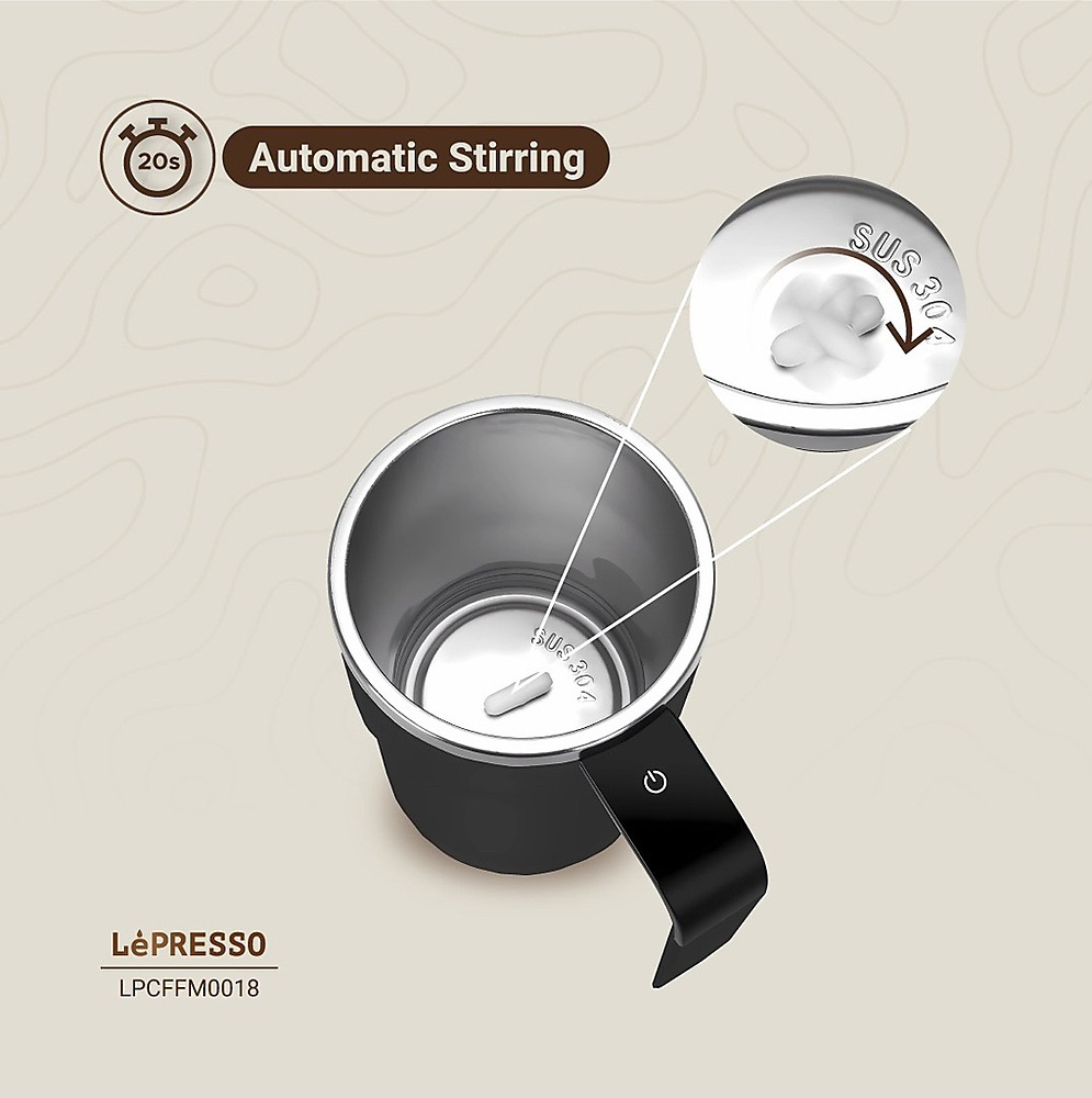 كوب التحريك التلقائي Stirmagic من LePresso