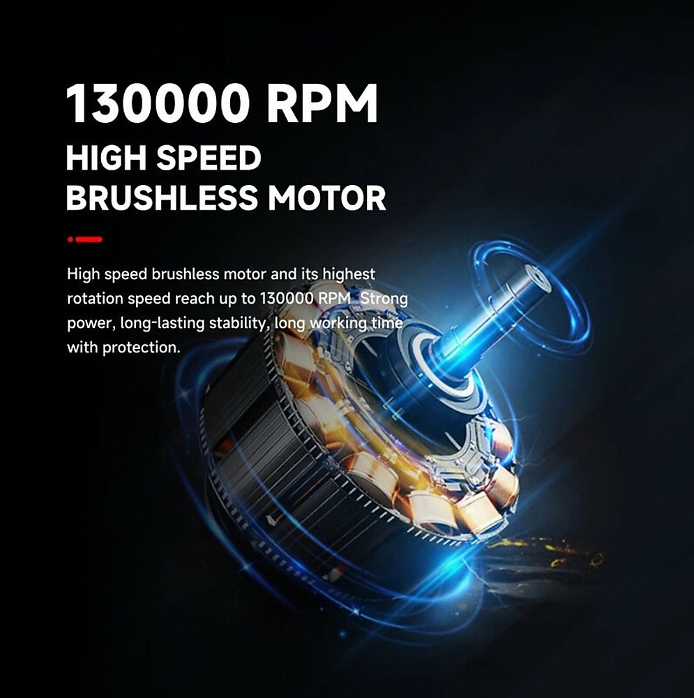 منفاخ هواء صغير مدمج عالي السرعة - 130,000 دورة في الدقيقة - قوة Turbo